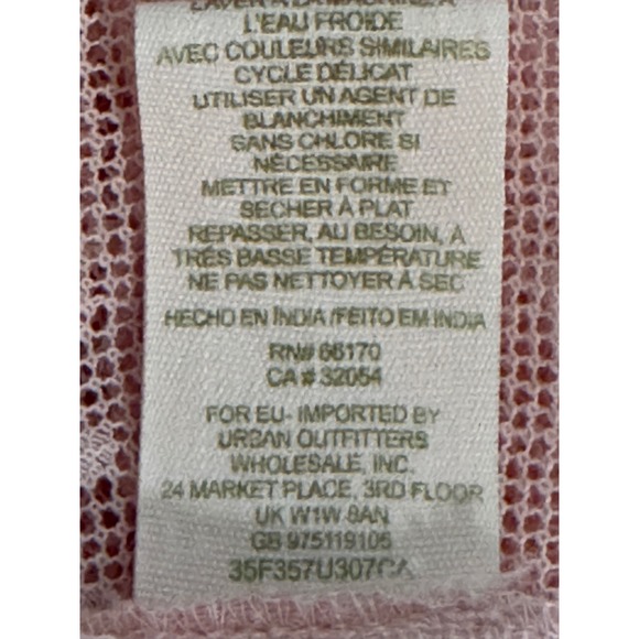 Free People Pink Dot Lace Peasant Blouse Top Embroidered Ruffle Hem Size Small - Picture 5 of 10